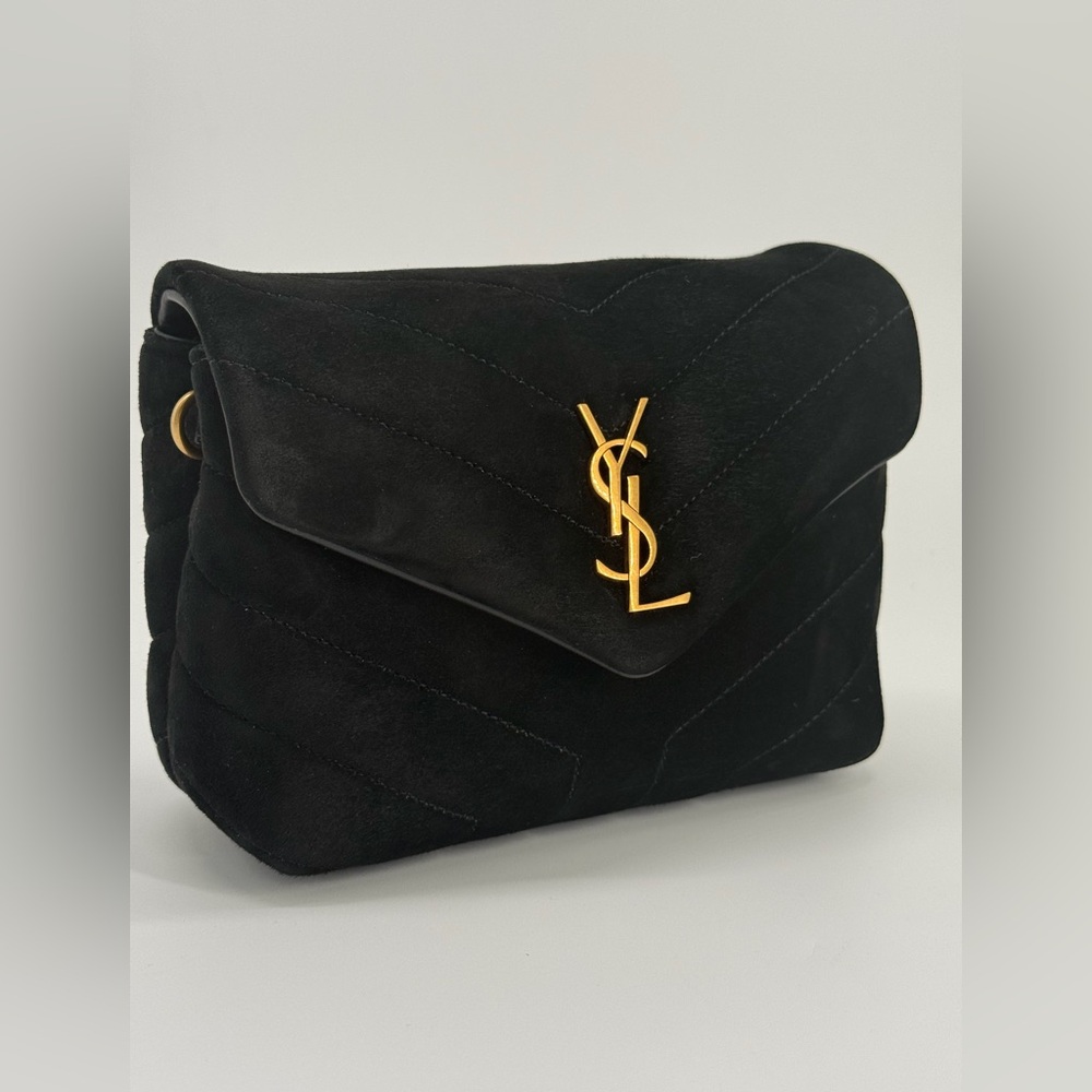 Sain Laurent Black Suede Loulou Toy Handbag - Picture 2 of 13